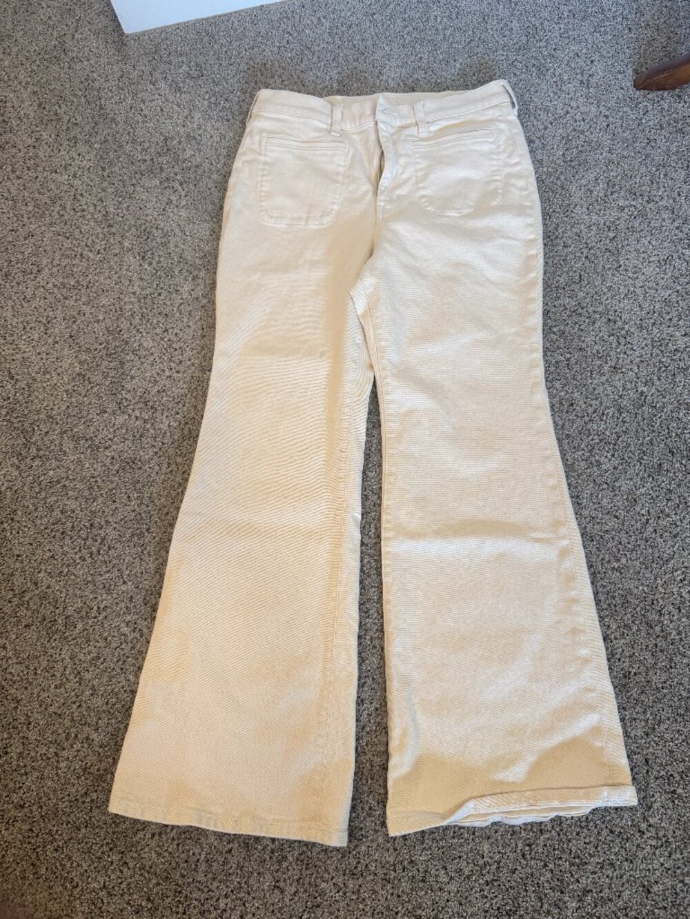 J.Crew 96 Flare Jeans Ecru Cream High Rise Stretch Denim Size 31